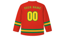 Load image into Gallery viewer, Bolivian Independence Day Original Hockey Jersey in Bolivian Red, back view with your name and number
