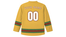 Load image into Gallery viewer, Bologna Original Hockey Jersey in Tortellini Gold, back view with your name and number
