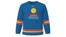 Load image into Gallery viewer, Bon Om Touk Original Hockey Jersey in River Blue, front view – custom name and number