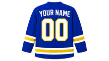 Load image into Gallery viewer, Bosnia and Herzegovina Original Hockey Jersey in Blue, back view with your name and number