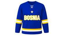 Load image into Gallery viewer, Bosnia and Herzegovina Original Hockey Jersey in Blue, front view – custom name and number