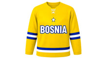 Load image into Gallery viewer, Bosnia and Herzegovina Original Hockey Jersey in Yellow, front view – custom name and number