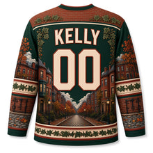 Load image into Gallery viewer, Boston Beacon Hill Brownstones Original Hockey Jersey in Ivy Green, back view with your name and number