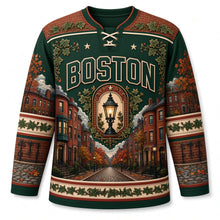 Load image into Gallery viewer, Boston Beacon Hill Brownstones Original Hockey Jersey in Ivy Green, front view – custom name and number