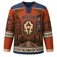 Load image into Gallery viewer, Boston Beacon Hill Brownstones Original Hockey Jersey in Brick Rust, front view – custom name and number