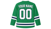 Load image into Gallery viewer, Boston Original Hockey Jersey in Green, back view with your name and number