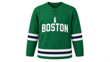Load image into Gallery viewer, Boston Original Hockey Jersey in Green, front view – custom name and number