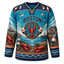 Load image into Gallery viewer, Boston Lobster Shack Coast Original Hockey Jersey in Buoy Teal, front view – custom name and number