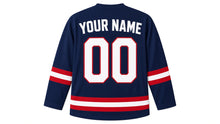 Load image into Gallery viewer, Boston Original Hockey Jersey in Navy, back view with your name and number