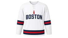 Load image into Gallery viewer, Boston Original Hockey Jersey in White, front view – custom name and number