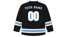 Load image into Gallery viewer, Botswana Day Original Hockey Jersey in Black, back view with your name and number