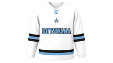 Load image into Gallery viewer, Botswana Original Hockey Jersey in White, front view – custom name and number