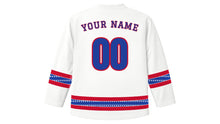 Load image into Gallery viewer, Boun Ok Phansa Original Hockey Jersey in White, back view with your name and number