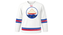 Load image into Gallery viewer, Boun Ok Phansa Original Hockey Jersey in White, front view – custom name and number