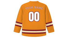 Load image into Gallery viewer, Boun That Luang Original Hockey Jersey in Saffron Orange, back view with your name and number