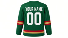 Load image into Gallery viewer, Boxing Day Original Hockey Jersey in Green, back view with your name and number