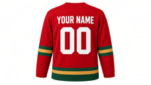 Load image into Gallery viewer, Boxing Day Original Hockey Jersey in Red, back view with your name and number
