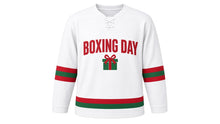 Load image into Gallery viewer, Boxing Day Original Hockey Jersey in White, front view – custom name and number