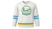 Load image into Gallery viewer, Brasília Original Hockey Jersey in Concrete White, front view – custom name and number