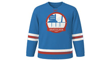 Load image into Gallery viewer, Bratislava Original Hockey Jersey in Danube Blue, front view – custom name and number