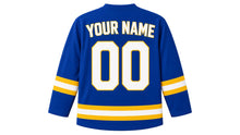 Load image into Gallery viewer, Brazil Original Hockey Jersey in Blue, back view with your name and number