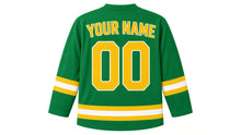 Load image into Gallery viewer, Brazil Original Hockey Jersey in Green, back view with your name and number