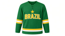 Load image into Gallery viewer, Brazil Original Hockey Jersey in Green, front view – custom name and number