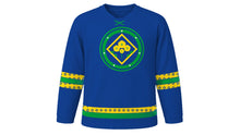 Load image into Gallery viewer, Brazilian Independence Day Original Hockey Jersey in Blue, front view – custom name and number