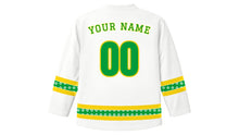 Load image into Gallery viewer, Brazilian Independence Day Original Hockey Jersey in White, back view with your name and number
