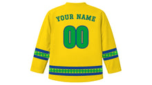 Load image into Gallery viewer, Brazilian Independence Day Original Hockey Jersey in Yellow, back view with your name and number
