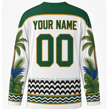 Load image into Gallery viewer, Brazilian Republic Day Original Hockey Jersey in White, back view with custom YOUR NAME and 00