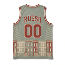 Load image into Gallery viewer, Brooklyn Brownstone Original Basketball Jersey in Stoop Sage, back view with your name and number
