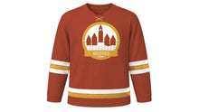 Load image into Gallery viewer, Bruges Original Hockey Jersey in Belfry Brick, front view – custom name and number