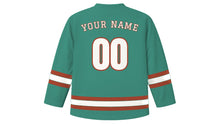 Load image into Gallery viewer, Bruges Original Hockey Jersey in Canal Jade, back view with your name and number