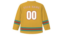 Load image into Gallery viewer, Bruges Original Hockey Jersey in Golden Ochre, back view with your name and number