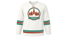 Load image into Gallery viewer, Bruges Original Hockey Jersey in Swan White, front view – custom name and number