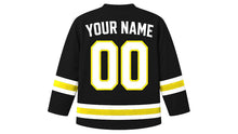 Load image into Gallery viewer, Brunei Original Hockey Jersey in Black, back view with your name and number