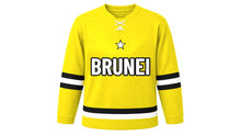 Load image into Gallery viewer, Brunei Original Hockey Jersey in Yellow, front view – custom name and number