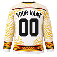 Load image into Gallery viewer, Brunei National Day Original Hockey Jersey in White, back view with custom YOUR NAME and 00