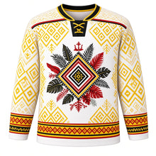 Load image into Gallery viewer, Brunei National Day Original Hockey Jersey in White, front view with themed artwork and clean crest