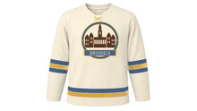 Load image into Gallery viewer, Brussels Original Hockey Jersey in Cream, front view – custom name and number