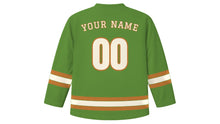Load image into Gallery viewer, Bucharest Original Hockey Jersey in Linden Green, back view with your name and number