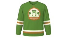 Load image into Gallery viewer, Bucharest Original Hockey Jersey in Linden Green, front view – custom name and number
