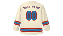 Load image into Gallery viewer, Budapest Original Hockey Jersey in Cream, back view with your name and number
