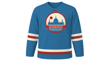 Load image into Gallery viewer, Budapest Original Hockey Jersey in Danube Blue, front view – custom name and number