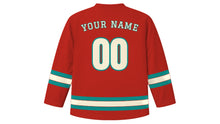 Load image into Gallery viewer, Budapest Original Hockey Jersey in Paprika Red, back view with your name and number