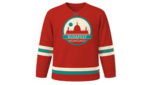 Load image into Gallery viewer, Budapest Original Hockey Jersey in Paprika Red, front view – custom name and number
