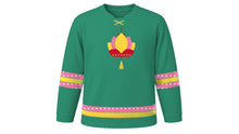 Load image into Gallery viewer, Buddha's Birthday Original Hockey Jersey in Jade Green, front view – custom name and number
