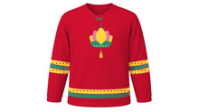 Load image into Gallery viewer, Buddha's Birthday Original Hockey Jersey in Lantern Red, front view – custom name and number