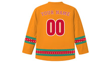 Load image into Gallery viewer, Buddha's Birthday Original Hockey Jersey in Saffron, back view with your name and number